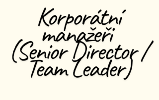Korporátní manažeři (Senior Director / Team Leader)